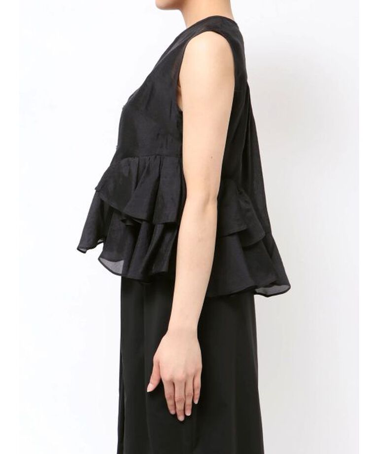 ELENDEEK「SHEER FRILL SLEEVELESS BL」|シャツ・ブラウス|