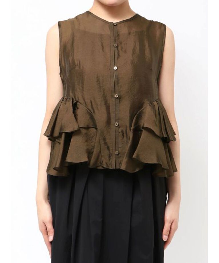 ELENDEEK「SHEER FRILL SLEEVELESS BL」|シャツ・ブラウス|