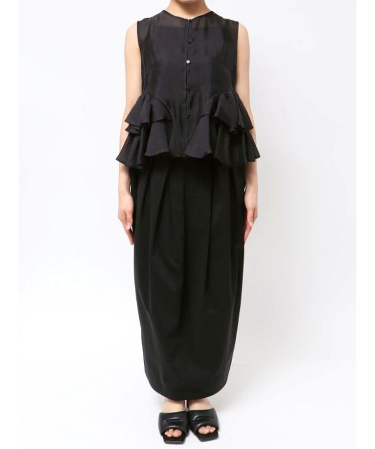 ELENDEEK「SHEER FRILL SLEEVELESS BL」|シャツ・ブラウス|