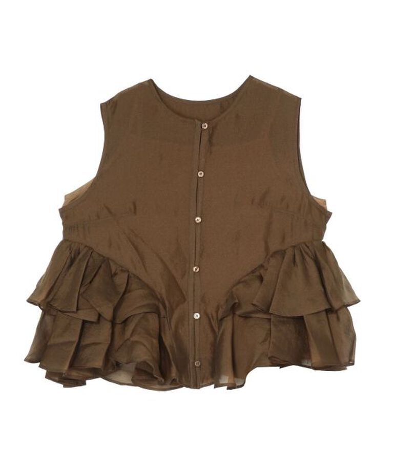 ELENDEEK「SHEER FRILL SLEEVELESS BL」|シャツ・ブラウス|