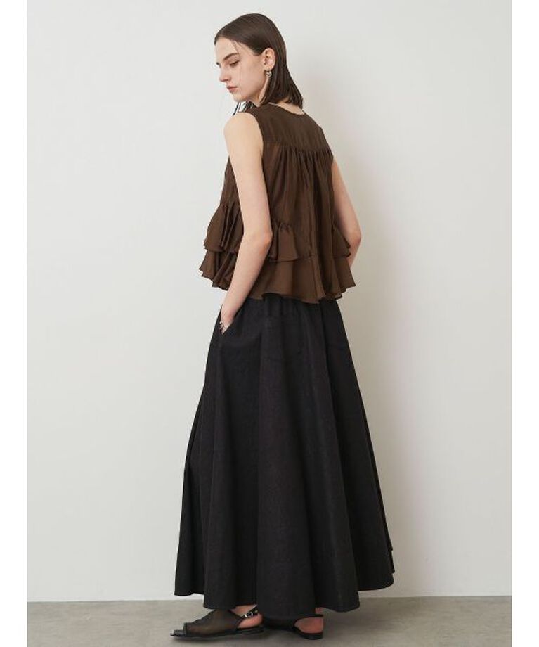 ELENDEEK「SHEER FRILL SLEEVELESS BL」|シャツ・ブラウス|