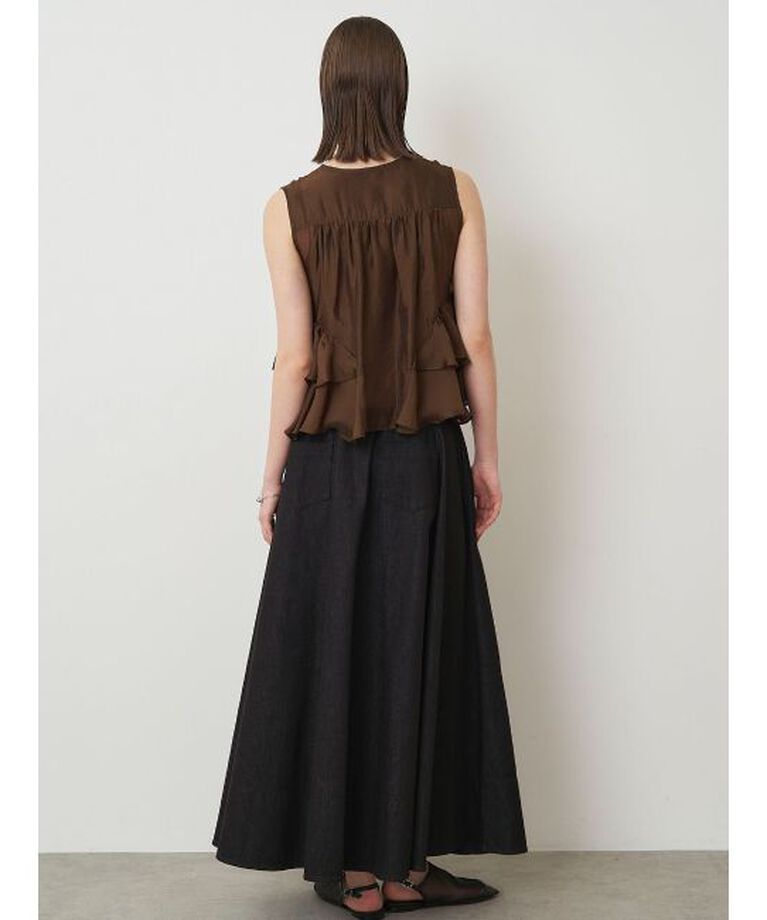 ELENDEEK「SHEER FRILL SLEEVELESS BL」|シャツ・ブラウス|