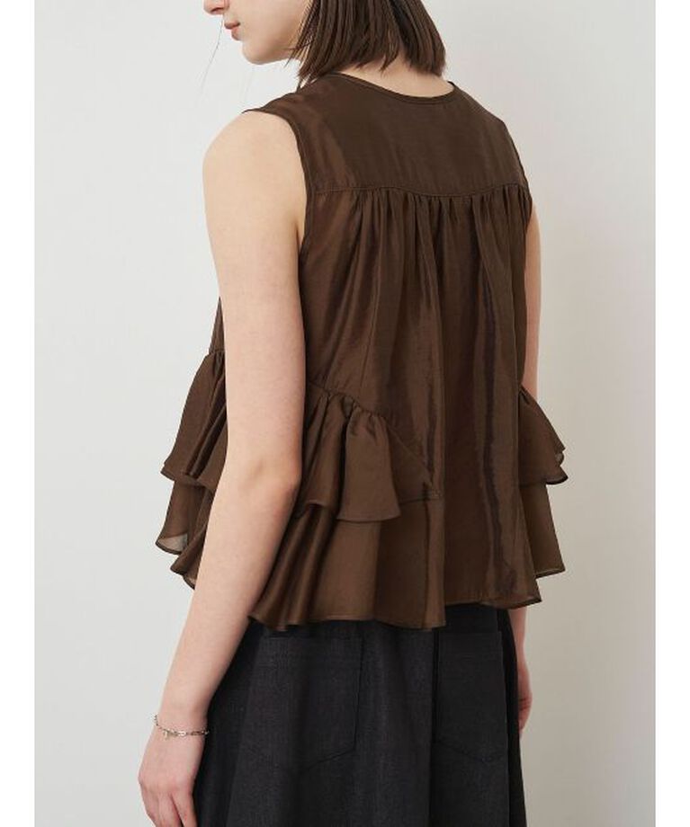 ELENDEEK「SHEER FRILL SLEEVELESS BL」|シャツ・ブラウス|