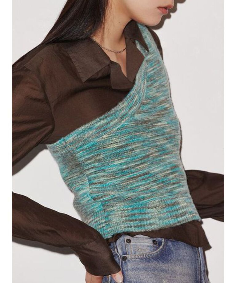 EMODA「【VEQUM】ONE SHOULDER KNIT VEST」|ベスト・ジレ|