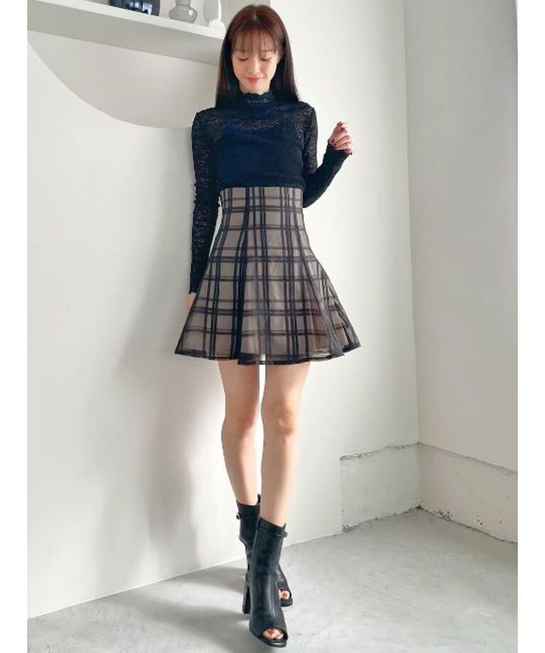MERCURYDUO「シアーチェックバックレースアップミニスカパン」|その他|