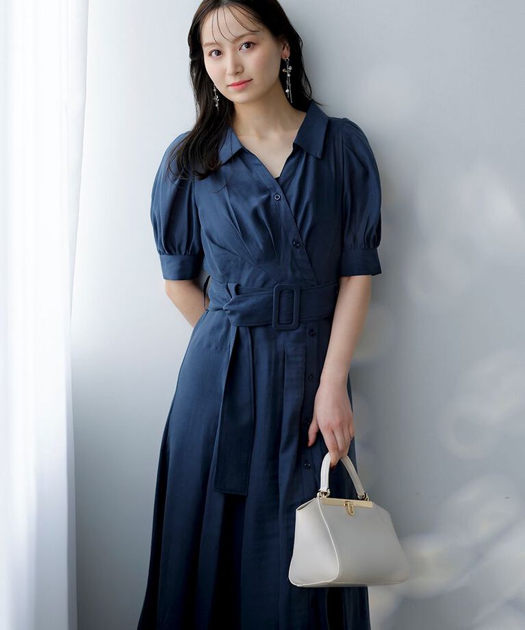 SNIDEL「【00サイズ/WEB限定カラーあり】カシュクールシャツワンピース」|ワンピース|