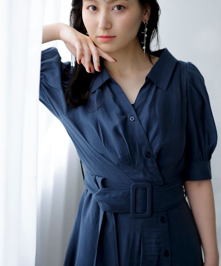 SNIDEL「【00サイズ/WEB限定カラーあり】カシュクールシャツワンピース」|ワンピース|