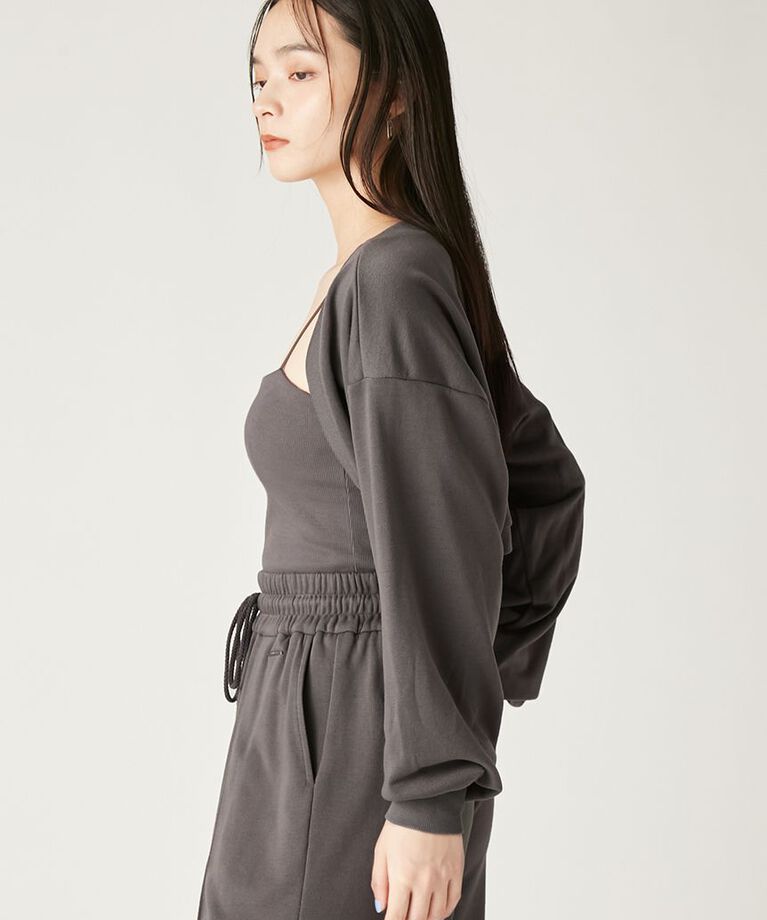 FRAY I.D「【WEB限定カラー】カップインキャミセットスウェットボレロ」|カーディガン|