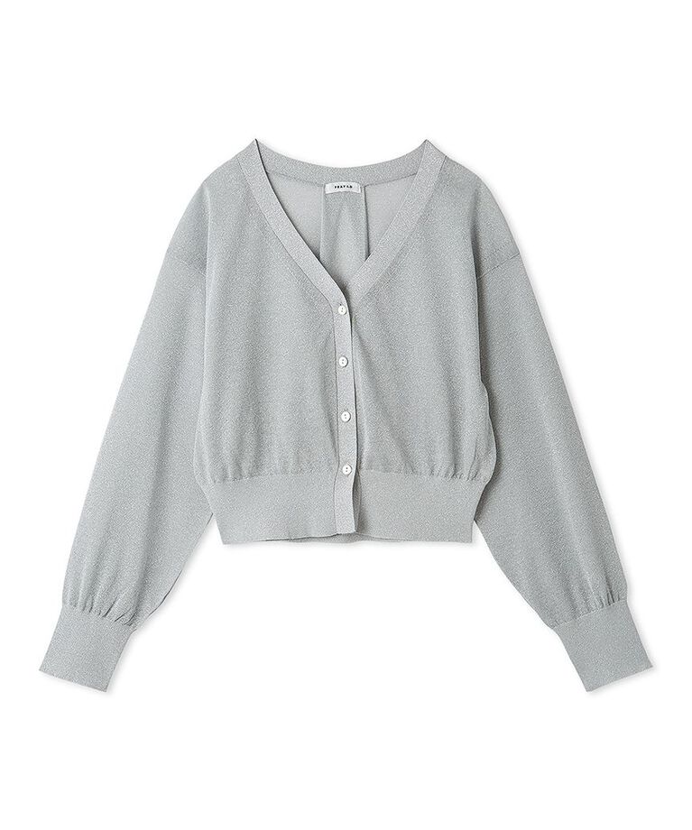 FRAY I.D「LUNARシアーラメVネックカーディガン」|カーディガン|GRY
