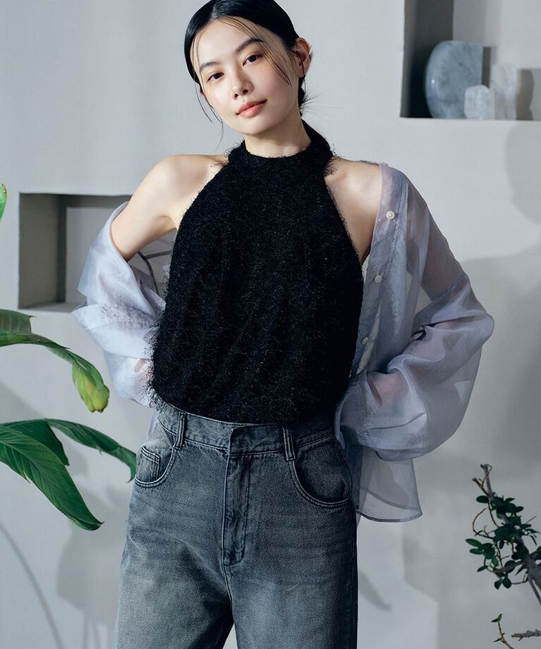 FRAY I.D「ハイウエストワイドデニムパンツ」|デニム|