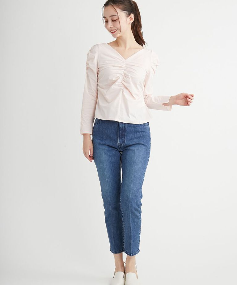 CELFORD「ハイライズ美脚ストレッチテーパードデニムパンツ」|デニム|