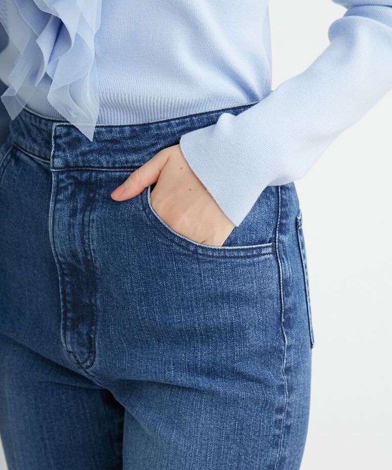 CELFORD「ハイライズ美脚ストレッチテーパードデニムパンツ」|デニム|