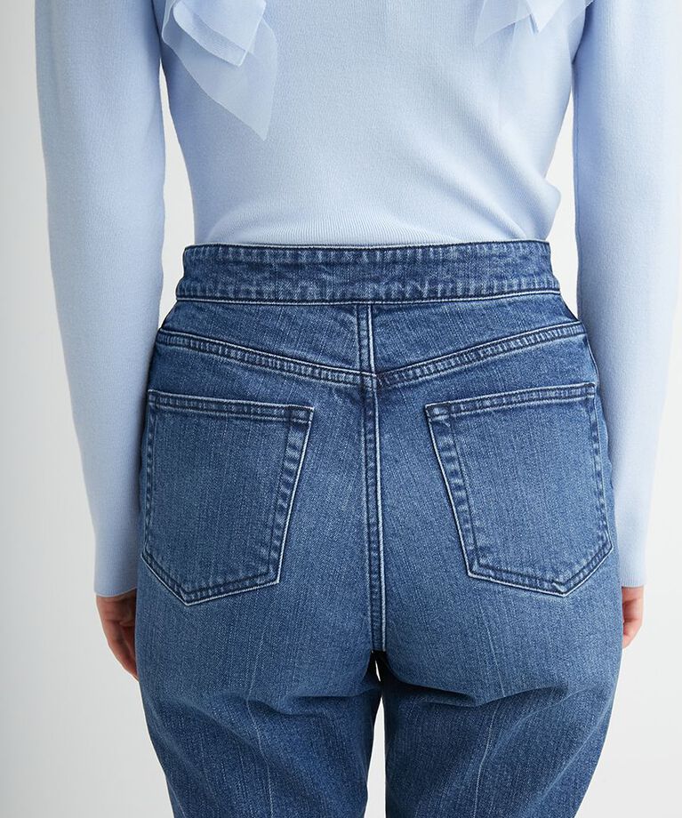 CELFORD「ハイライズ美脚ストレッチテーパードデニムパンツ」|デニム|