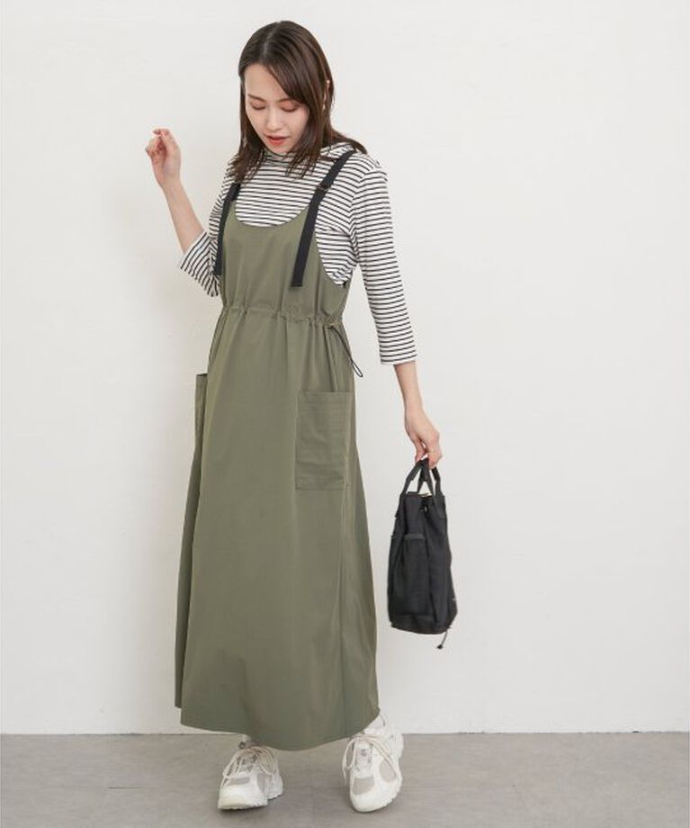 ikka「【2点セット】リップストップカーゴワンピースセット」|ワンピース|