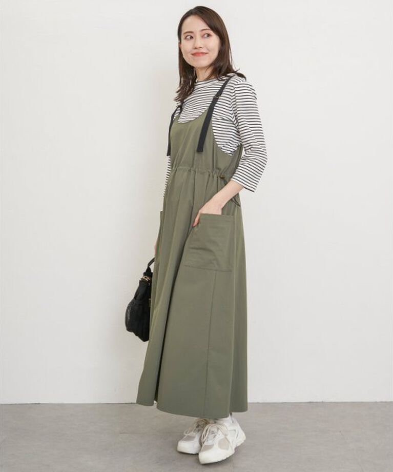 ikka「【2点セット】リップストップカーゴワンピースセット」|ワンピース|