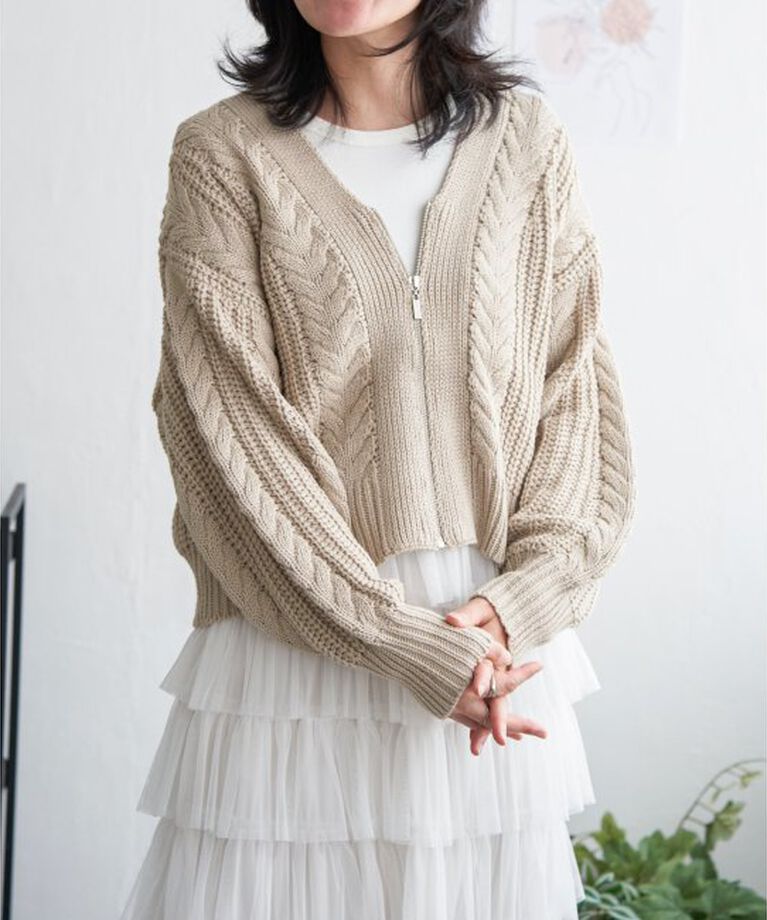 VENCE share style「ケーブルショートカーディガン」|カーディガン|