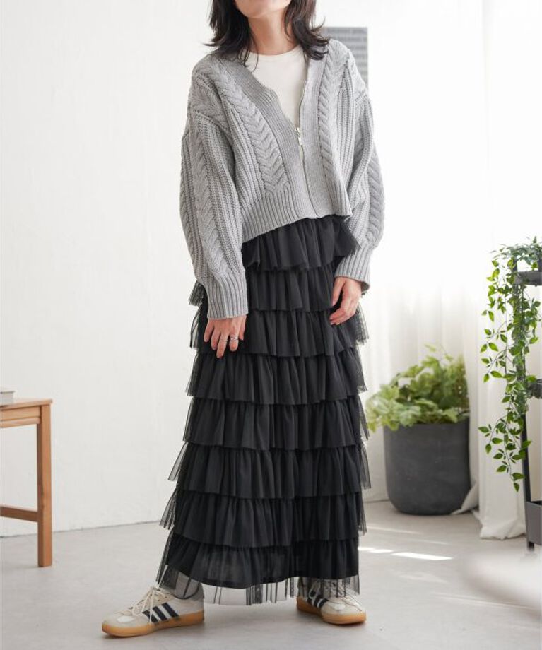 VENCE share style「ケーブルショートカーディガン」|カーディガン|