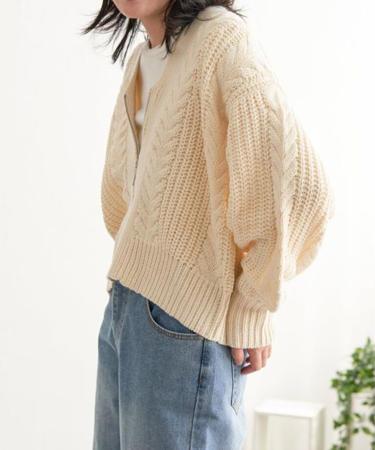 VENCE share style「ケーブルショートカーディガン」|カーディガン|