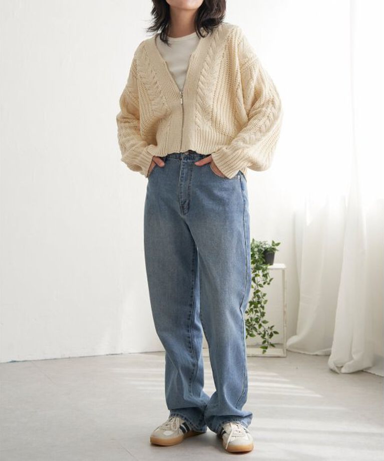 VENCE share style「ケーブルショートカーディガン」|カーディガン|