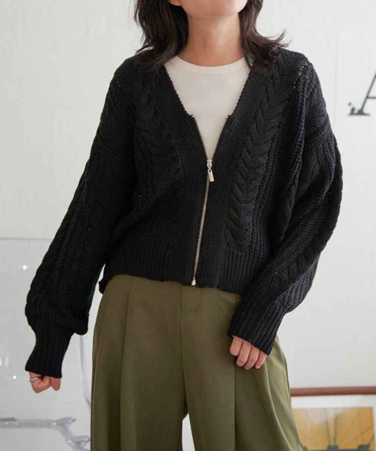 VENCE share style「ケーブルショートカーディガン」|カーディガン|