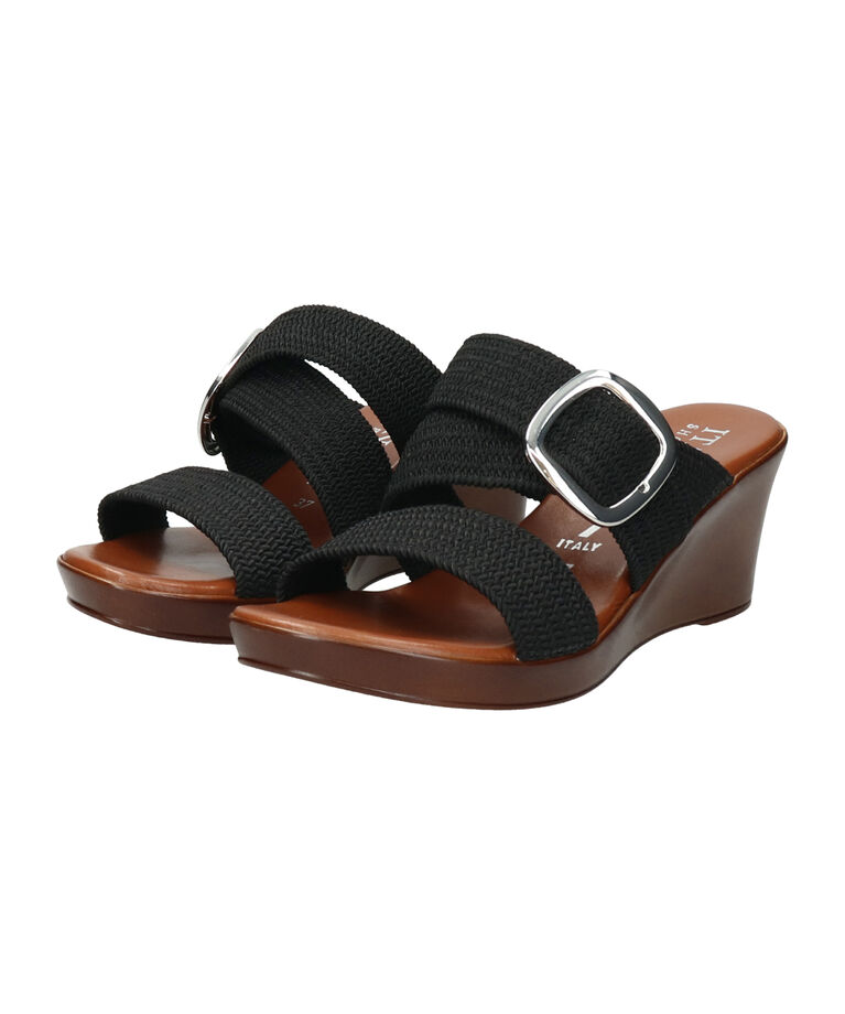 IMPORT SELECT「【ITALIAN SHOEMAKERS】ビッグバックルウェッジミュールサンダル(952345)」|サンダル|