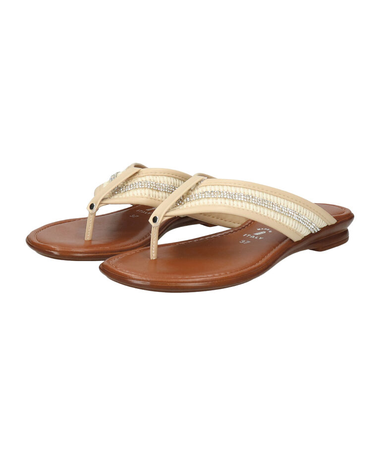 IMPORT SELECT「【ITALIAN SHOEMAKERS】ラインストーンベルトトングサンダル(952360)」|サンダル|