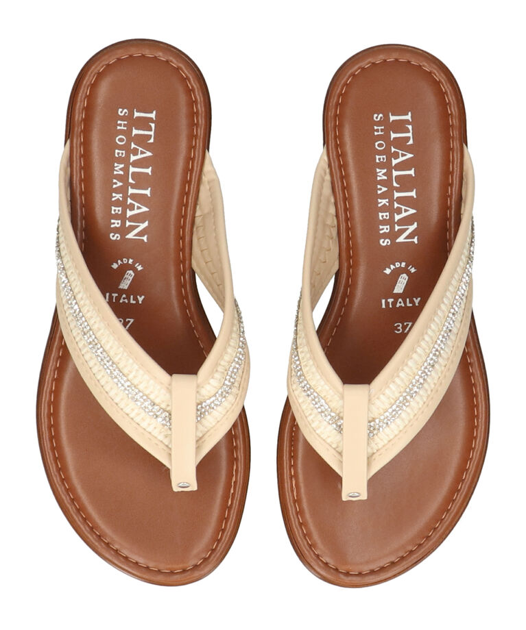 IMPORT SELECT「【ITALIAN SHOEMAKERS】ラインストーンベルトトングサンダル(952360)」|サンダル|