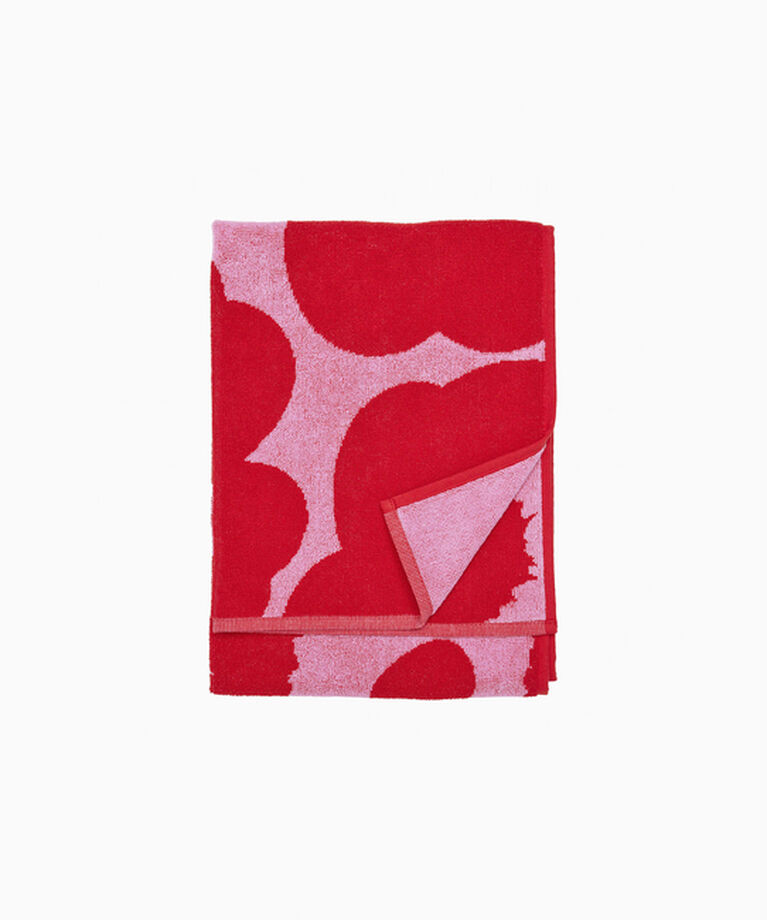 Marimekko「Unikko ハンドタオル」|タオル|ピンク×レッド