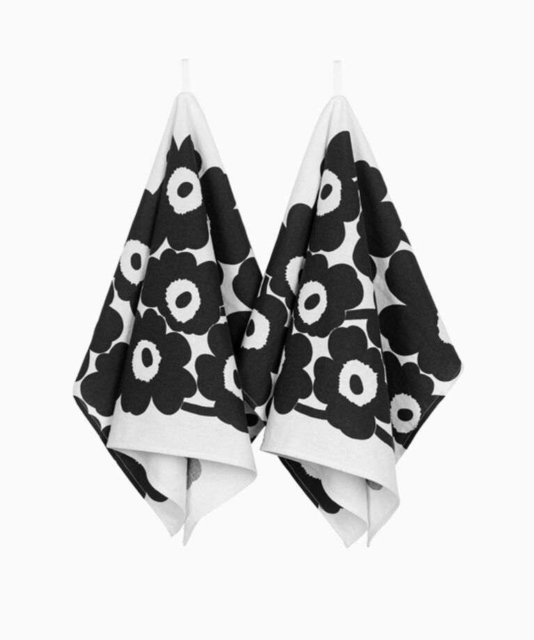 Marimekko「Unikko ティータオルセット」|その他|ブラック×ホワイト