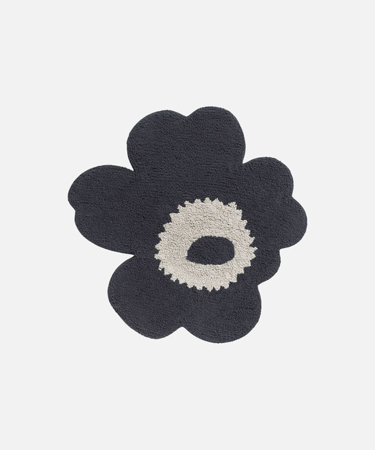Marimekko「Unikko バスマット」|タオル|ﾁｬｺｰﾙ×ｵﾌﾎﾜｲﾄ