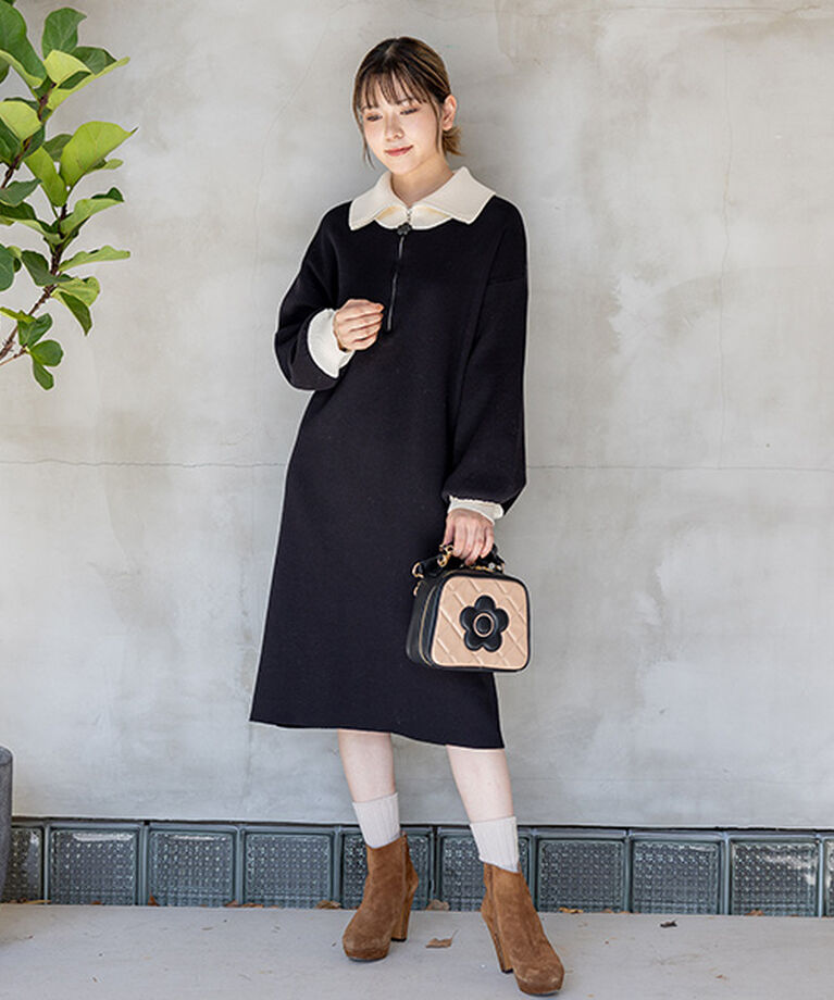 MARY QUANT「スクエアキルトデイジーパッチ 2WAYショルダー」|ショルダー・メッセンジャー|
