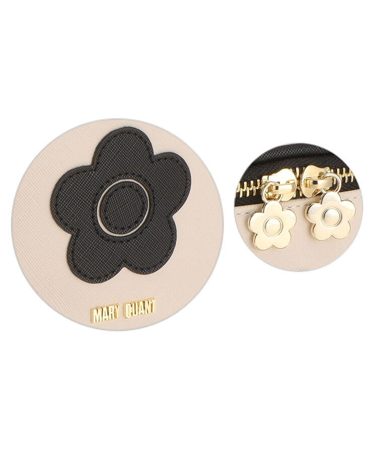 MARY QUANT「バイカラーサフィアーノデイジー キューブバニティ」|ポーチ|