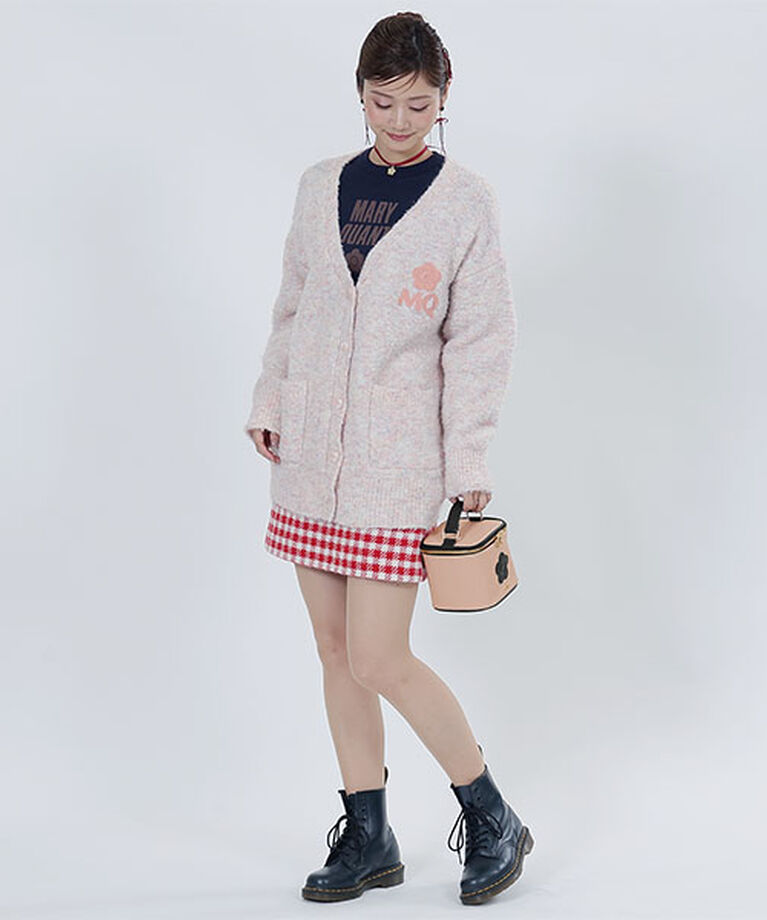 MARY QUANT「バイカラーサフィアーノデイジー キューブバニティ」|ポーチ|