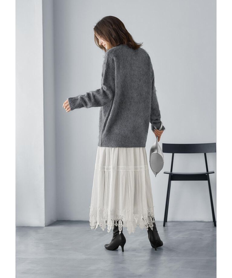 STYLE DELI「【LUXE】コットンレースギャザーロングスカート」|スカート|