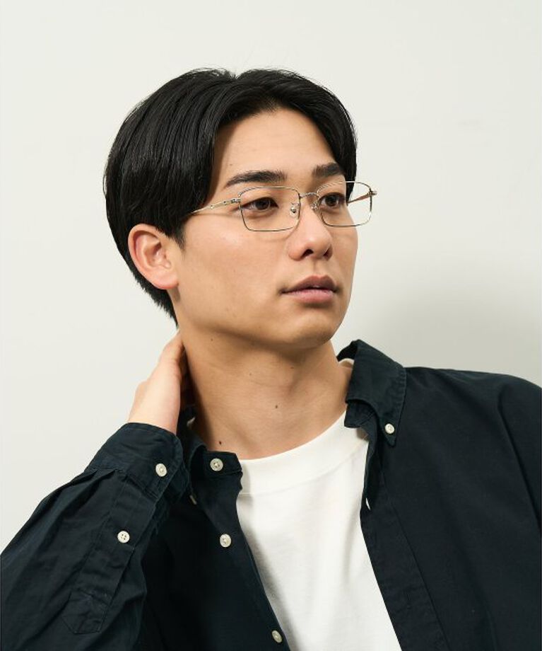  「ウェリントン型 メガネ | メタル 横長 ゴールド シルバー 伊達メガネ ユニセックス TRAD レンズ交換券付」|メガネ|