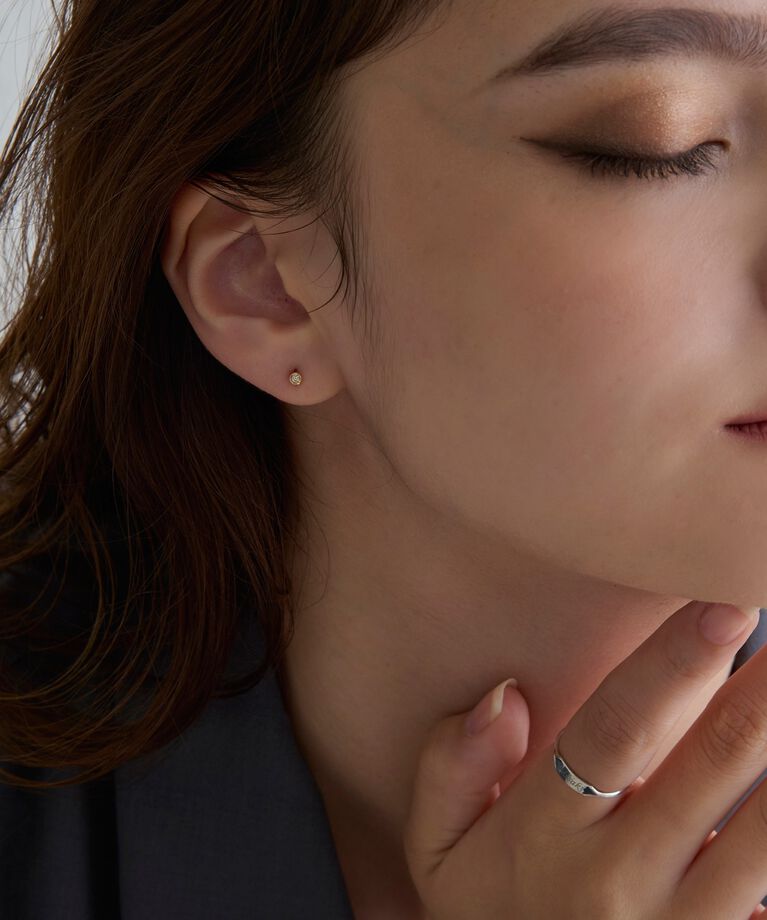 JUPITER「【K18】ベーシックダイヤモンドピアス /片耳」|ピアス|