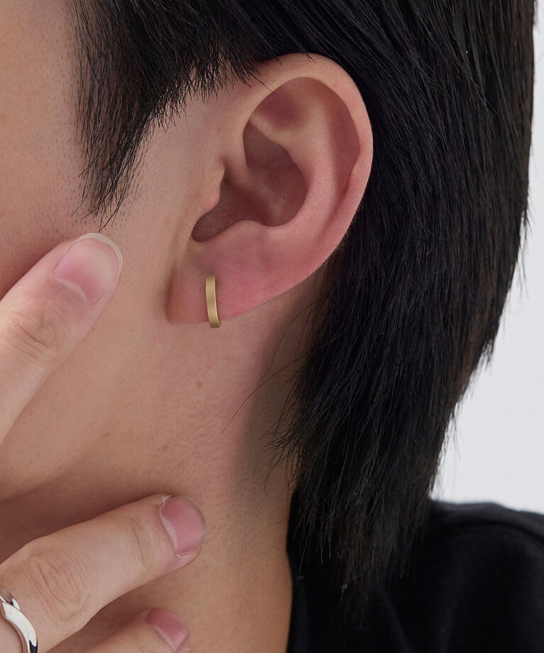 JUPITER「【K10】ストレートフープピアス/片耳/ ユニセックス/マットゴールド」|ピアス|
