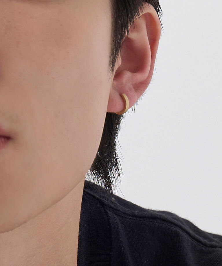 JUPITER「【K10】ストレートフープピアス/片耳/ ユニセックス/マットゴールド」|ピアス|
