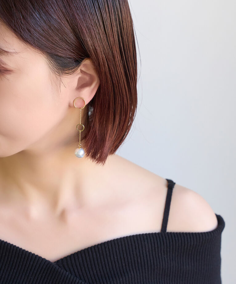 Phoebe「【痛くないシリーズ】ロングパールエアリーイヤリング」|イヤリング|