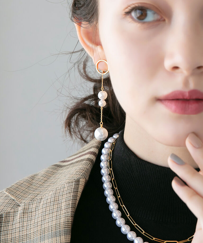 Phoebe「【痛くないシリーズ】ロングパールエアリーイヤリング」|イヤリング|