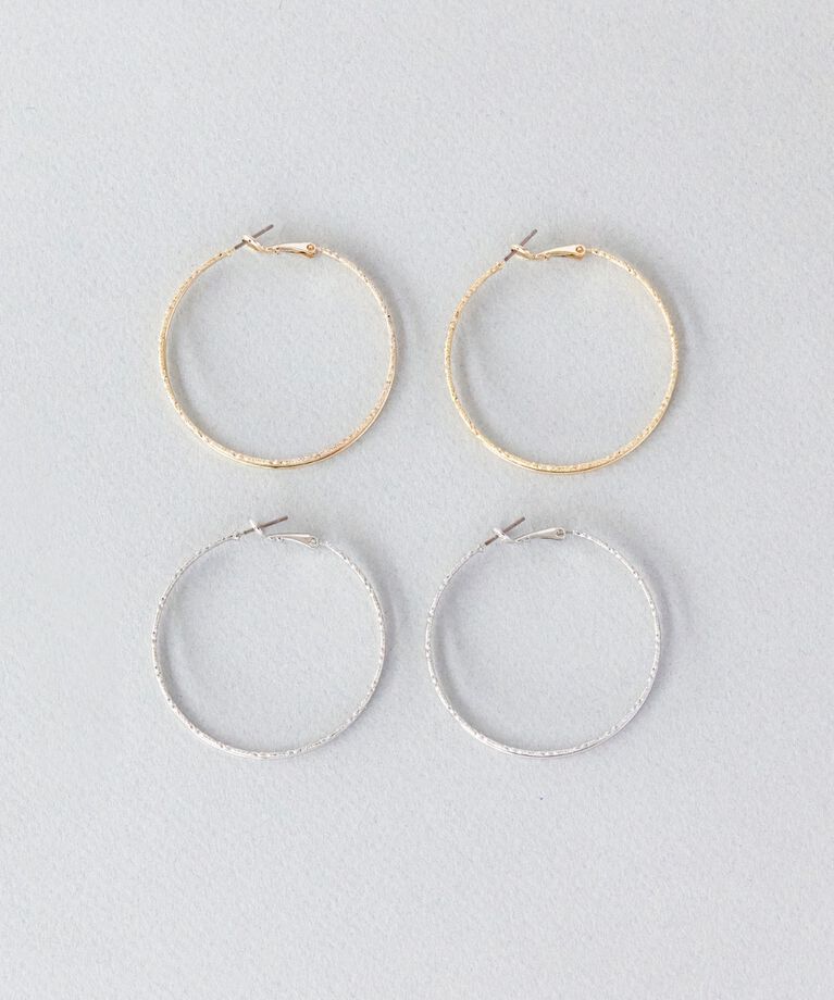 Phoebe「ダブルラインフープピアス　シルバー」|ピアス|