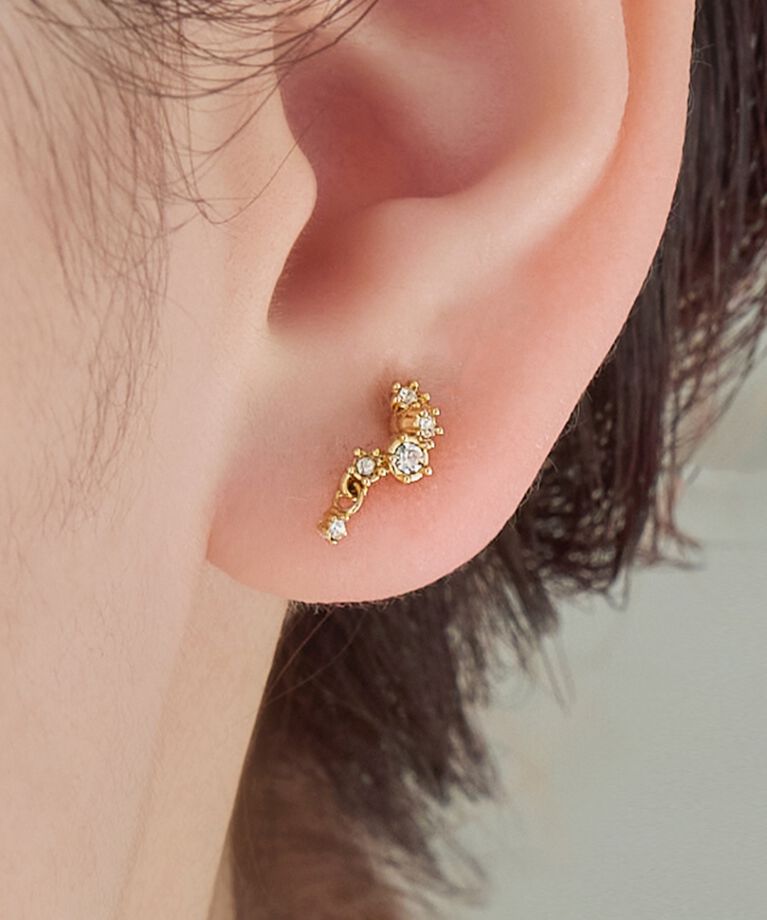 Phoebe「【金属アレルギー対応】ミーティアビジュースタッドピアス」|ピアス|