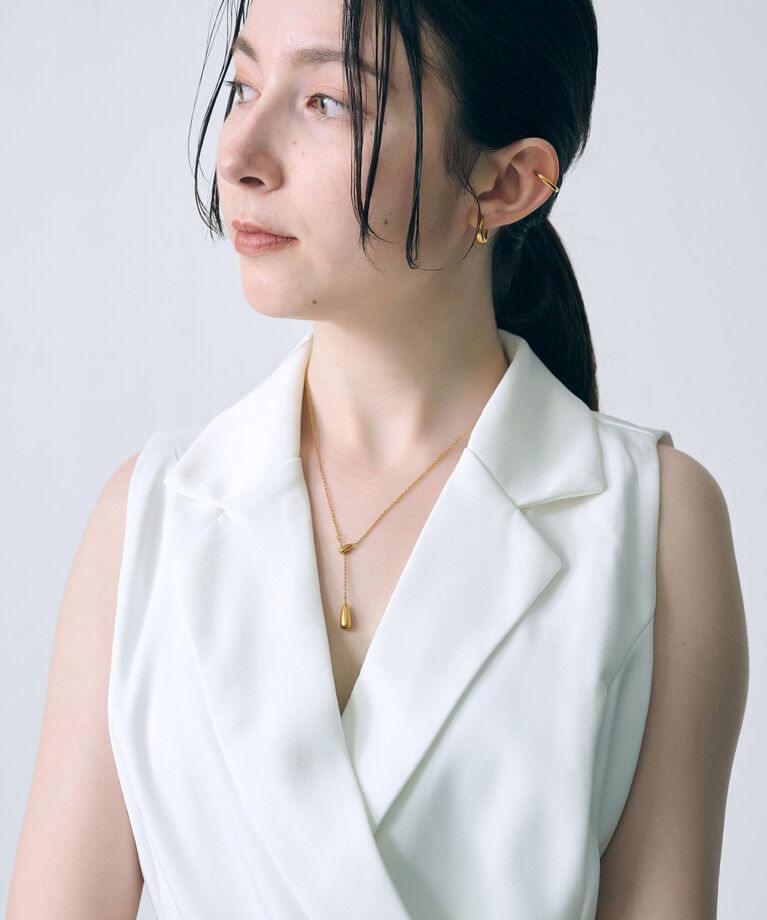 Phoebe「【金属アレルギー対応】プックリメタルフープピアス　ゴールド/サージカルステンレス」|ピアス|