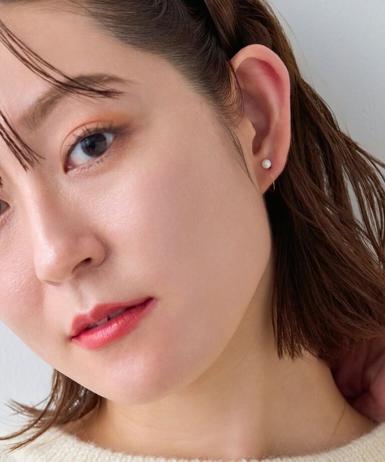 Phoebe「【K10】ウォーターパールフープイヤリング　ゴールド」|イヤリング|