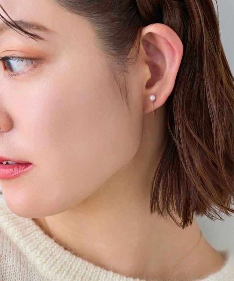 Phoebe「【K10】ウォーターパールフープイヤリング　ゴールド」|イヤリング|