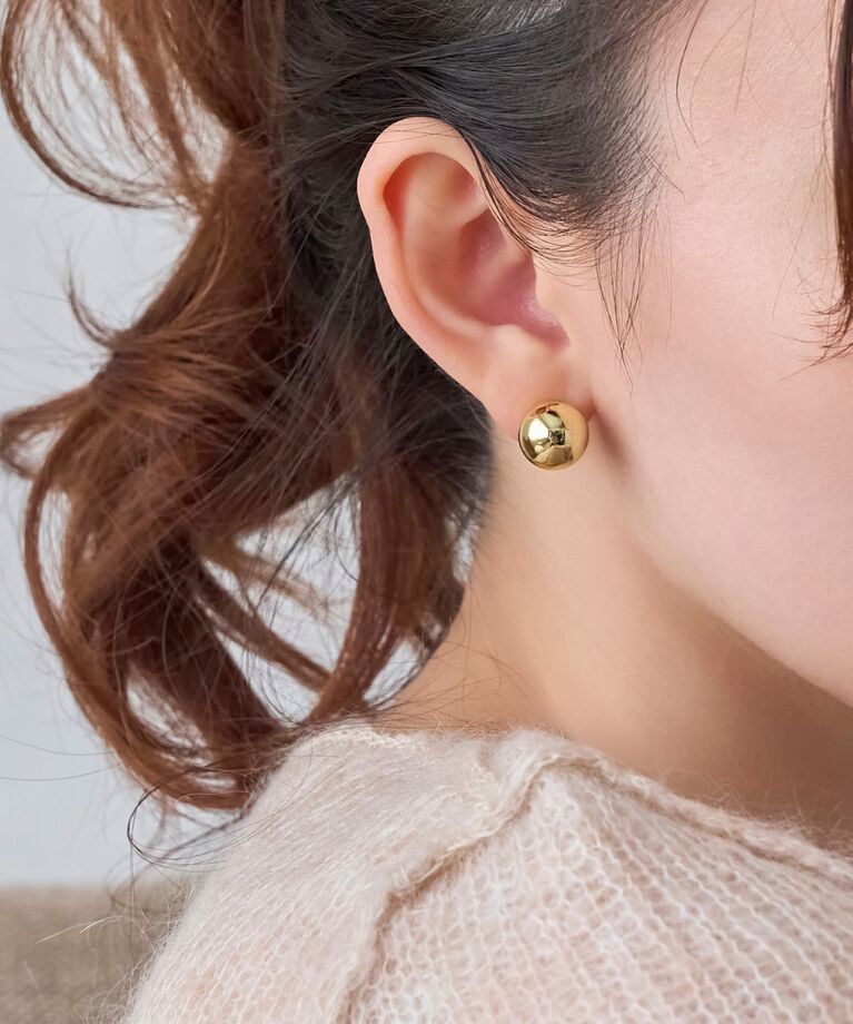 Phoebe「モードメタルビジューバックキャッチピアス」|ピアス|