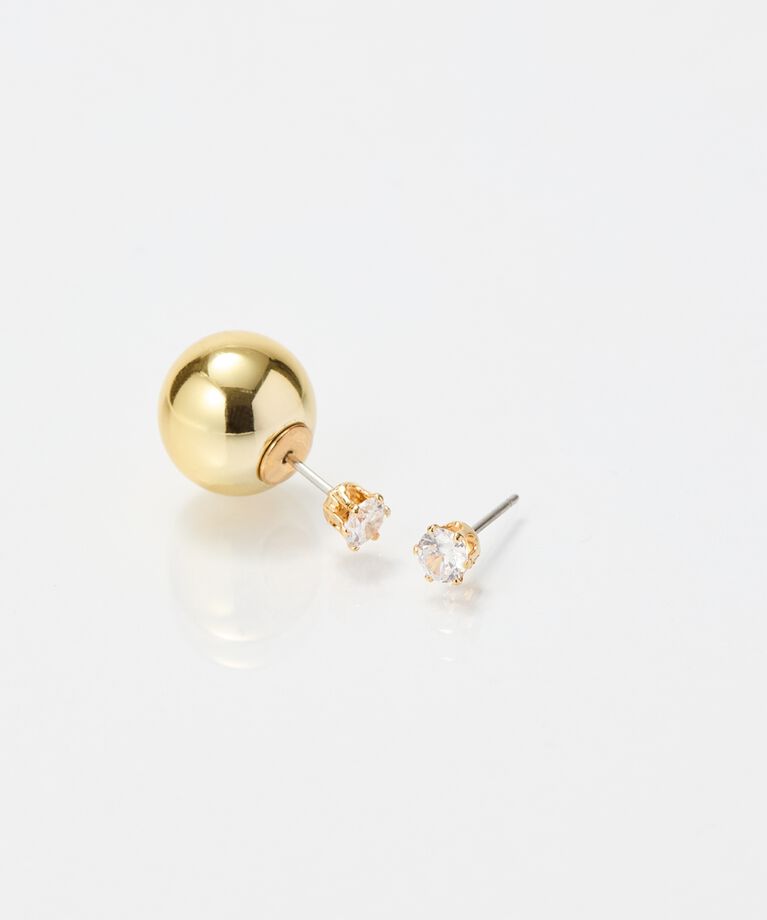 Phoebe「モードメタルビジューバックキャッチピアス」|ピアス|