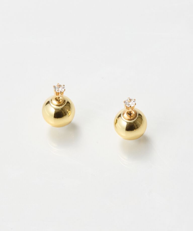 Phoebe「モードメタルビジューバックキャッチピアス」|ピアス|