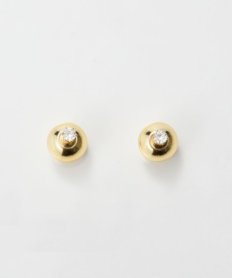 Phoebe「モードメタルビジューバックキャッチピアス」|ピアス|