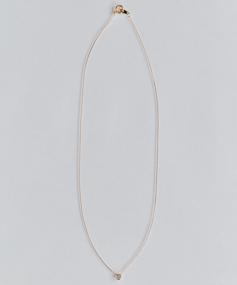 Phoebe「【金属アレルギー対応】シャインベゼルセッティングネックレス　シャンパンゴールド」|ネックレス|
